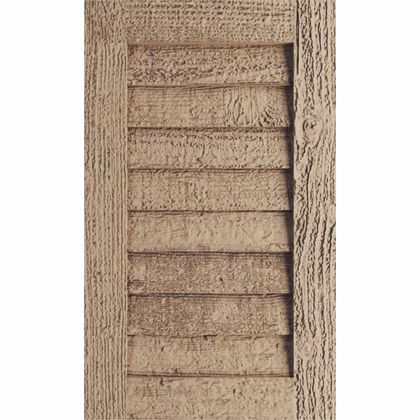 Timberthane Rough Sawn Vertical Faux Wood Non-Functional Gable Vent, Primed Tan, 36